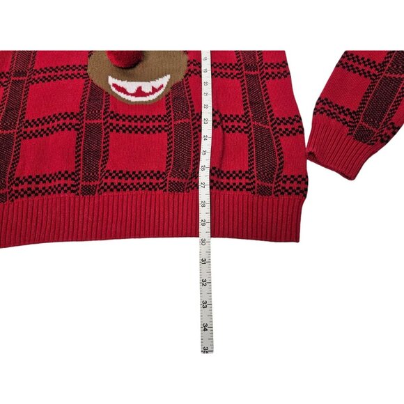 Rudolph Reindeer Pom Pom Nose Pooping Pepermints Ugly Christmas Sweater Men’s L - Picture 9 of 9